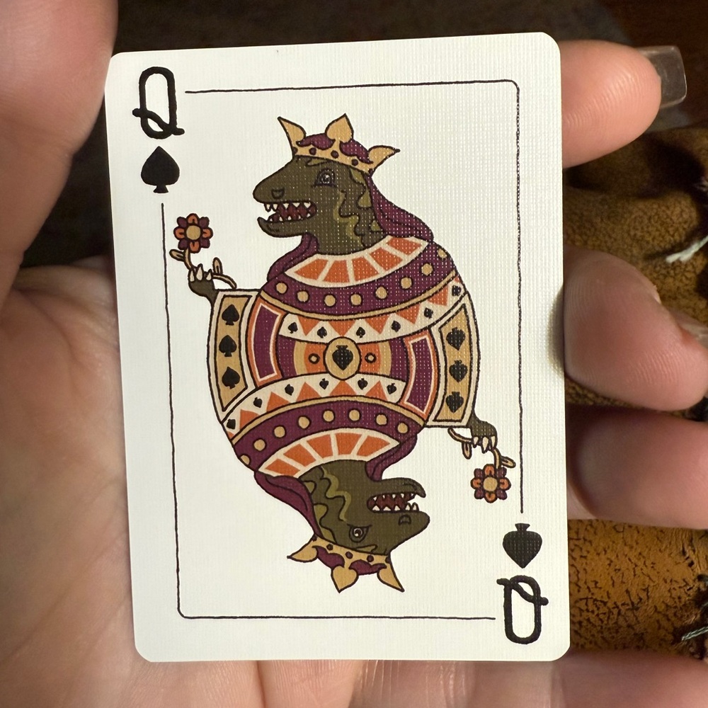 Coach Gold Trim Queen of Spades Playing Card
